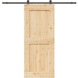 vidaXL Drsna vrata s kompletom vodil 95x210 cm trdna borovina | Shoptok.si
