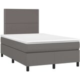  Box spring postelja z vzmetnico LED siva 120x200cm umetno usnje, (20893989) | Shoptok.si