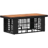  Vrtni set za objed 4 pcs Crna i Siva Poli Ratan i Drvo Akacije | shoptok.hr