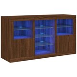  The Living Store Komoda z LED lučkami dimljen rjav hrast 123x37x67 cm - Komoda, (21442515) | Shoptok.si