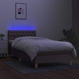  box spring s madracem LED smeđesivi 90x190 cm tkanina | shoptok.hr