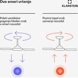 Klarstein Santa Elena stropni ventilator sa svjetlom | 132 cm | 35 W | Tihi rad | Drvo | shoptok.hr