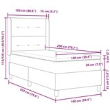 Box Spring postelja z vzmetnico in LED Taupe 100x200 cm tkanina, (22049591) | Shoptok.si
