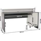 Kondela računalniška miza/igralniška miza, grafit/bela, tezro new | Shoptok.si