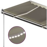  Tenda na ručno uvlačenje s LED svjetlima 450 x 350 cm krem | shoptok.hr