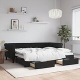  Dnevni krevet na razvlačenje s ladicama crni 90 x 200 cm baršun | shoptok.hr