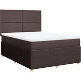 vidaXL Krevet s oprugama i madracem tamnosmeđi 140x200 cm tkanina | shoptok.hr