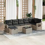  8-dijelni set vrtnih sofa od poliratana s jastucima svjetlosivi | shoptok.hr