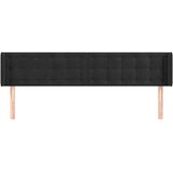  Uzglavlje s ušima crno 183x16x78/88 cm baršunasto | shoptok.hr
