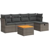  6-dijelni set vrtnih sofa od poliratana s jastucima sivi | shoptok.hr