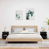  Noćni ormarići s LED svjetlima 2 kom crni 40x39x48,5 cm | Eponuda.ba