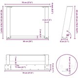 vidaXL noge kavne mizice u-oblika 2 kosa antracit 70x(42-43)cm jeklo | Shoptok.si