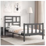  Posteljni okvir z vzglavjem siv 100x200 cm trles | Shoptok.si