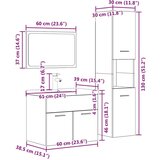  4-dijelni set kupaonskog namještaja siva boja betona drveni | shoptok.hr