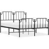 vidaXL metalni okvir kreveta s uzglavljem i podnožjem crni 140x190 cm | shoptok.hr