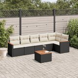vidaXL 7-dijelni set vrtnih sofa od poliratana s jastucima crni | shoptok.hr