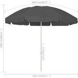  Suncobran za plažu antracit 240 cm | shoptok.hr