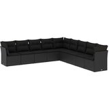  9-dijelni set vrtnih sofa s jastucima crni od poliratana Crna 62 x 62 x 69 cm | Shoptok.si