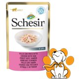 Schesir cat Chicken With Ham 50g, Vlažna Hrana Sa Piletinom i Šunkom Cene