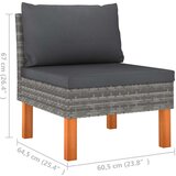  Srednja sofa od poliratana i masivnog drva eukaliptusa | shoptok.hr