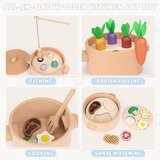 Ginger Home Drveni kuhinjski set 27 dijelova, s ribolovom i sorterom, Montessori | shoptok.hr