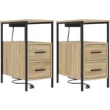 vidaXL Noćni Ormari s ladicama 2 pcs sonoma hrast 30 x 48 x 61 cm | shoptok.hr
