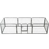 vidaXL Ograda za pse s 8 ploča od čelika 60 x 80 cm crna Cijene