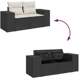 vidaXL Vrtna sedežna garnitura 8-delna z blazinami črn poli ratan | Shoptok.si