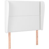Maison Chic vzglavna omarica - nočna omarica - posteljna omarica z ušesi belo 83x23x118/128 cm umetno usnje, (21707783) | Shoptok.si