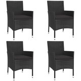  5-dijelni vrtni bistro set od poliratana s jastucima crni | shoptok.hr