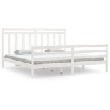  Posteljni okvir bel iz trdnega lesa 200x200 cm, (20647171) | Shoptok.si