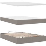  Otomanski krevet s madracem i LED smeđesivi 140x200 cm tkanine | shoptok.hr