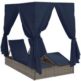  Dvostruka ležaljka za sunce Set od 2 Siva i mornarsko plava Ratan | shoptok.hr