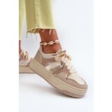 Boto Women's platform sneakers in beige eco leather Moun | Shoptok.si