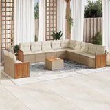 Maison Chic Seti vrtnega pohištva - Vrtna garnitura - Vrtni pohištvo set 12-delna z blazinami bež poli ratan, (21817858) | Shoptok.si