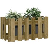 vidaXL Vrtno korito z ograjico 60x30x30 cm impregnirana borovina | Shoptok.si