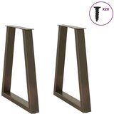  Noge za jedilno mizo v obliki črke V, 2 kosa, naravno jeklo, 60 x (72-73,3) cm, jeklo, (22123813) | Shoptok.si