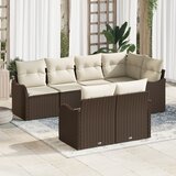 vidaXL 7-delni vrtni kavč set z blazinami Rjav poli ratan | Shoptok.si