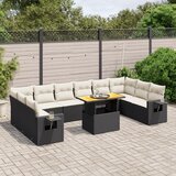 vidaXL 11-dijelni set vrtnih sofa od poliratana s jastucima crni | shoptok.hr