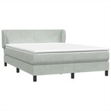 vidaXL Krevet s oprugama i madracem svjetlosivi 160x220 cm baršunasti | shoptok.hr