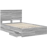  Krevetna konstrukcija Siva Sonoma 120 x 190 cm Inženjersko Drvo | shoptok.hr