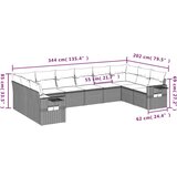  10-dijelni set vrtnih sofa poliratan s jastucima svijetlosivi | shoptok.hr