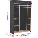  Ormar od tkanine 110 x 40 x 170 cm sivi | Eponuda.com