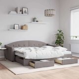  Dnevni krevet na razvlačenje smeđesivi 90 x 200 cm od tkanine | shoptok.hr