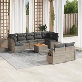 vidaXL 10-dijelni set vrtnih sofa od poliratana s jastucima sivi | shoptok.hr