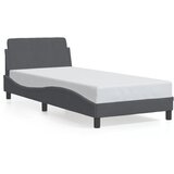  The Living Store Posteljni okvir z vzglavjem temno siv 90x200 cm žamet - Posteljni Okvir, (21455600) | Shoptok.si