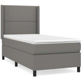  Krevet s oprugama i madracem tamnosivi 90x200 cm od tkanine | shoptok.hr
