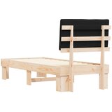  Posteljni okvir z oblazinjenim vzglavjem Črna 75 x 190 cm, (5000101671) | Shoptok.si