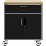  Radna klupa s ladicama s kotačem Crna i Siva 75 x 45 x 85 cm | shoptok.hr