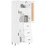  Visoka komoda bijela 69,5x34x180 cm konstruirano drvo Slike
